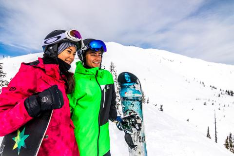 Snowboarding Couple