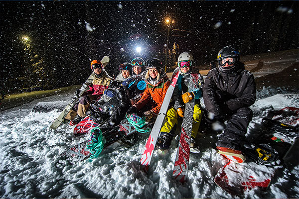 Night skiing